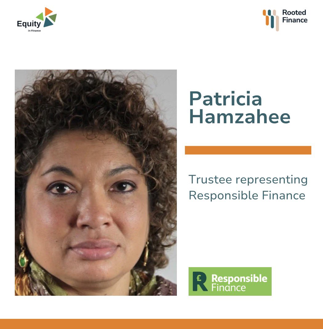 EquityinFinance's tweet photo. As we spotlight members of our Equity in Finance Stakeholder Advisory Group, we are proud to introduce Patricia Hamzahee OBE, representing Responsible Finance in her role as Trustee. #CDFI #finance https://t.co/a7ZUprdKYg