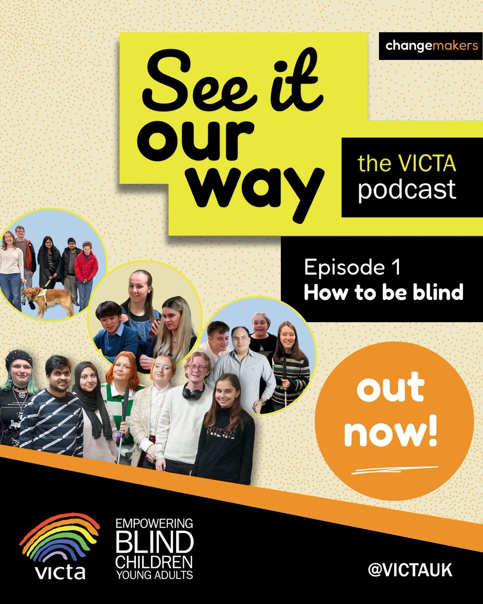VICTAUK's tweet photo. Episode 1 of ‘See it our way: the VICTA podcast’ is out now: available on Spotify, Apple, Amazon &amp; @VICTAUK YouTube! The VICTA Changemakers invite you to join them for open conversations between young VI people about the topics that matter to them:https://t.co/PUECCcoZoW🎙️ https://t.co/nkLr8yYqzg