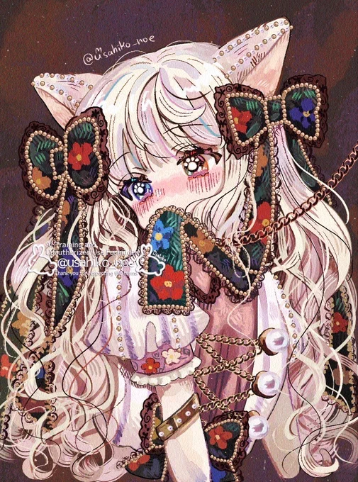 白猫ちゃん高級感を目指して描いてます!3枚目はコピック #自分で生み出した一次創作オリジナルキャラを流そう