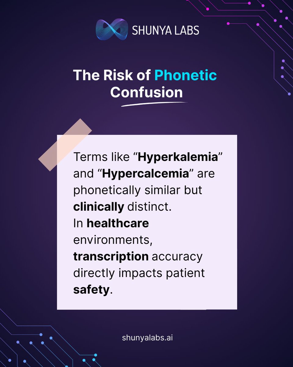 ShunyaLabsAI's tweet photo. Zero STT Med from Shunya Labs is designed to support domain-adapted medical speech recognition for healthcare applications.

Because in clinical AI systems, precision starts at the acoustic layer.

Explore https://t.co/ibCkm4pYSO today!

#ShunyaLabs #ZeroSTT https://t.co/ityC2TMUne