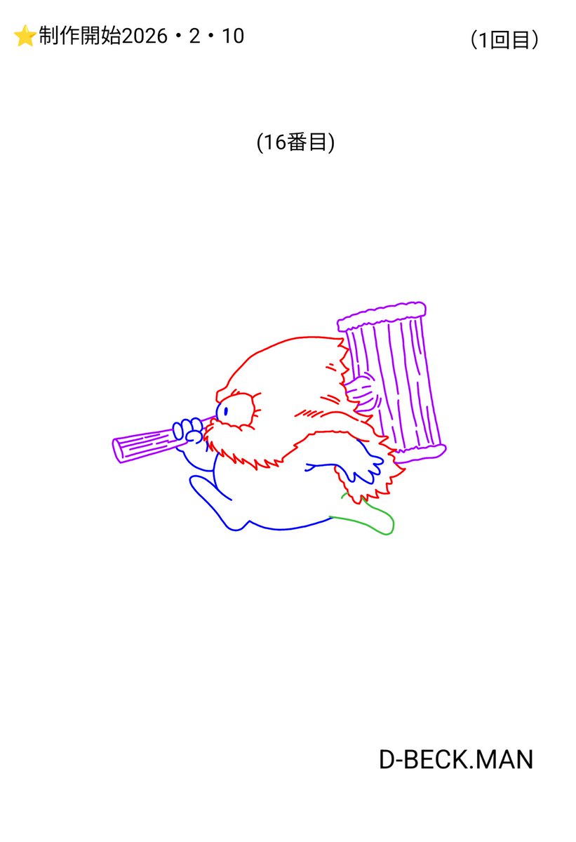 DBECKMAN17's tweet photo. 進行シリーズの16番目のおおきづちの下絵！

木槌の上にポケモンのキャラを配置します！

#ドラクエ
#イラスト https://t.co/CvFkmgMyao
