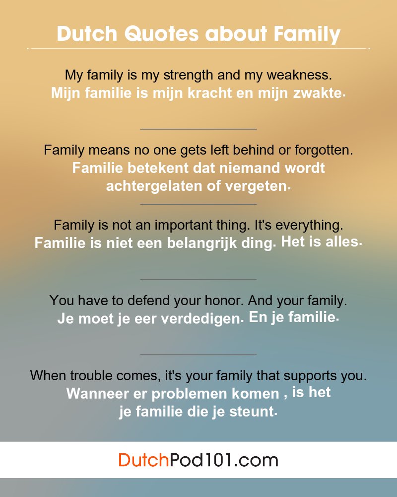 DutchPod101's tweet photo. 💪Language Challenge: How do you say FAMILY? 🌏Comment your language + translation below.👇 P.S. Start learning Dutch for FREE ⬇️
🔗 https://t.co/TWvDAvcy3H
#LanguageChallenge #DutchLearning #DailyDutch #LearnLanguages https://t.co/sUOFkPNmXD