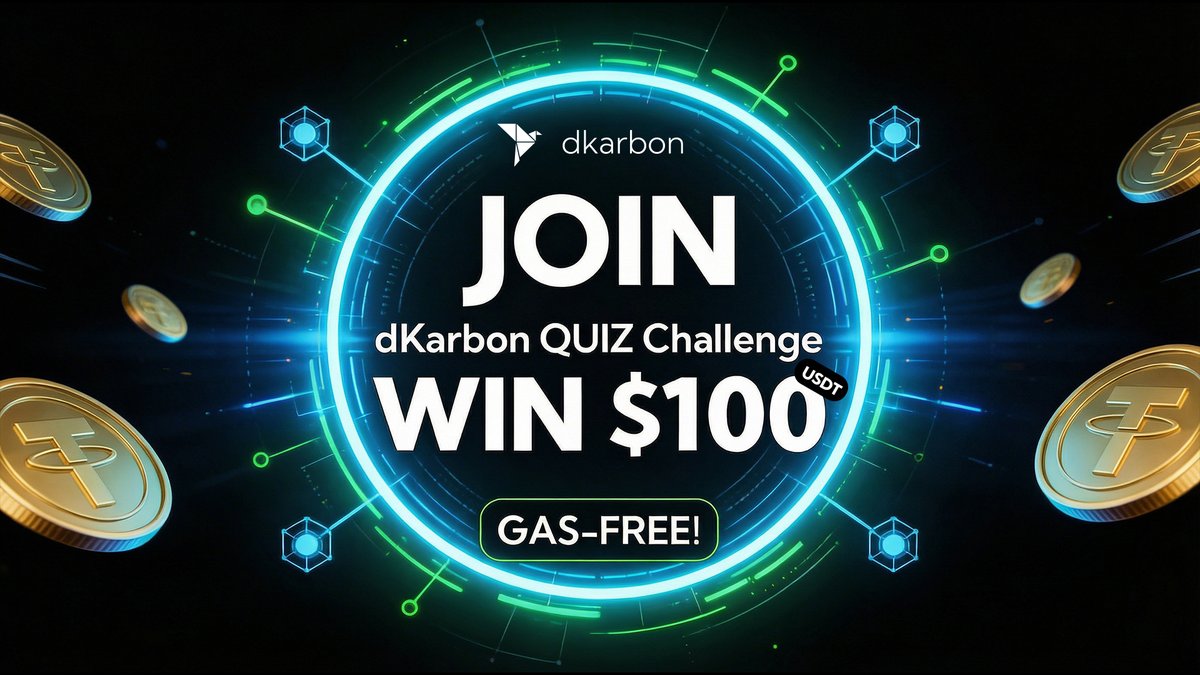 The dkarbon QUIZ Challenge is LIVE on <a href="/Galxe/">Galxe</a> and it’s massive! 🌍 $100 USDT and completely GAS-FREE! 

Just complete a few simple steps, join our community, and solve the FINAL QUIZ to claim your reward! 🌱

👇 JOIN our <a href="/GalxeQuest/">Galxe Quest</a> NOW: app.galxe.com/quest/Dkarbon/…