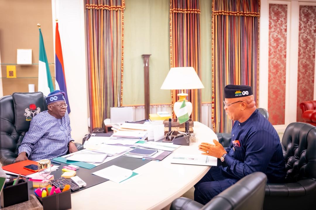 ‼️ Photo News ‼️

Akwa Ibom State Governor, Pastor Umo Eno, on February 25, paid a working visit to President Bola Ahmed Tinubu, GCFR  at the Presidential Villa, Abuja, where he briefed the President on the state of affairs in Akwa Ibom State.