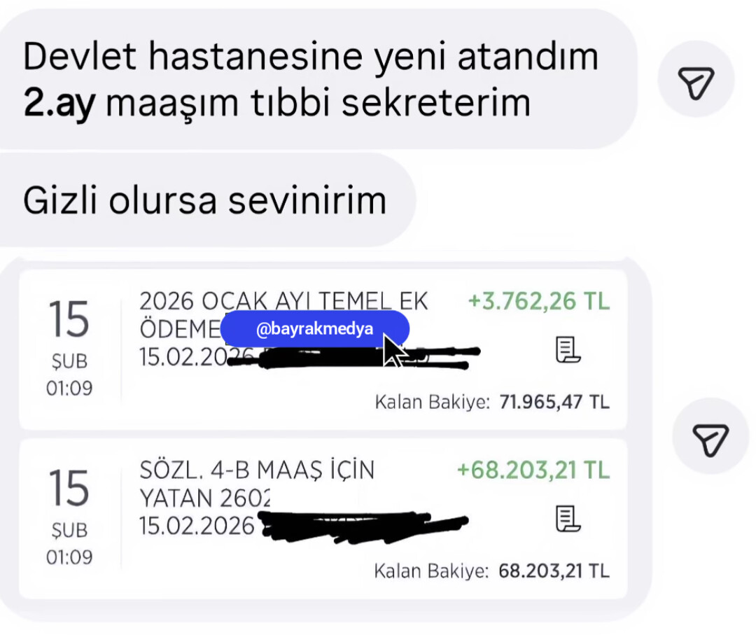 Doktorların hemşirelerin canı çıkarken 

Tıbbi sekreter yattığı yerden 68bin alıyor

Kamuda maaşlar çok adaletsiz tamamen sistemin baştan kurulması lazım