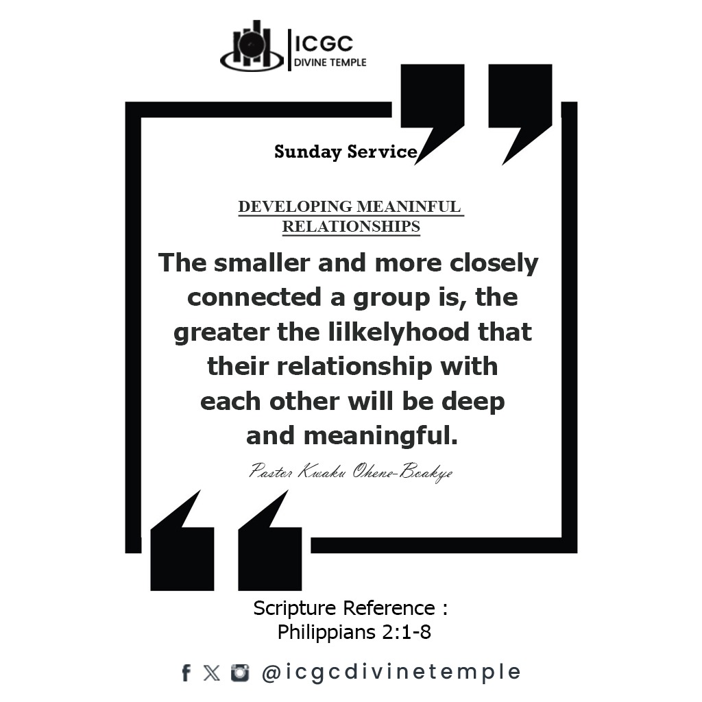 icgc_divine's tweet photo. As Christians we must belong to smaller groups to acquire meaningful relationships🙏 https://t.co/tnUchqP1zJ