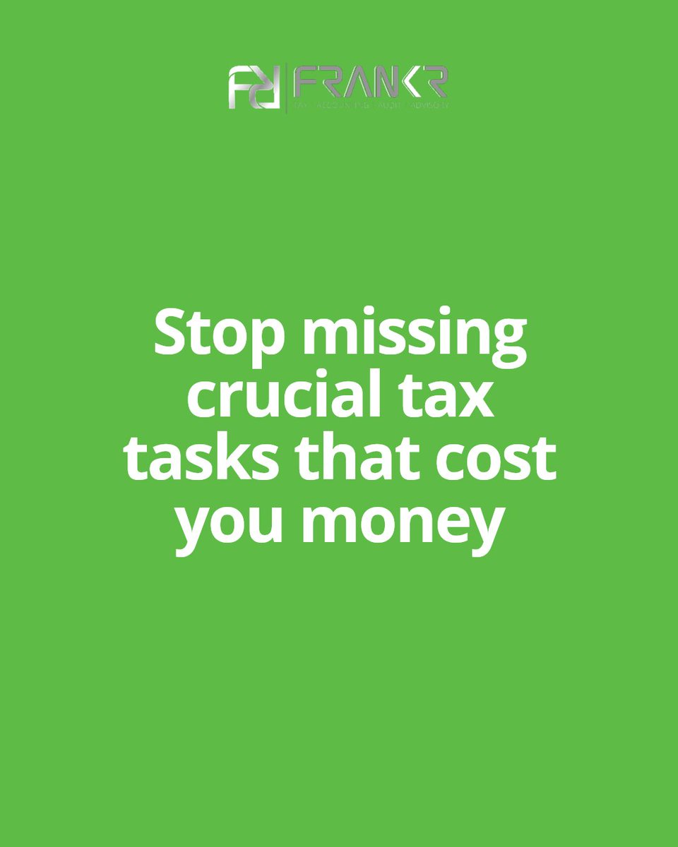 FRANKRTaxCareSA's tweet image. Missing crucial year-end tasks? Top 5 overlooked items and fast fixes to stay compliant. Don't let errors cost you. #VAT #PAYE #IT14 #IT12 #AuditReview #UIF #Returns #TaxCase #Payslip #IRP5 #Invoicing #OnceOff #TaxPractitioner #RegisteredAccountant #SARSPenalties #VAT201 #VAT