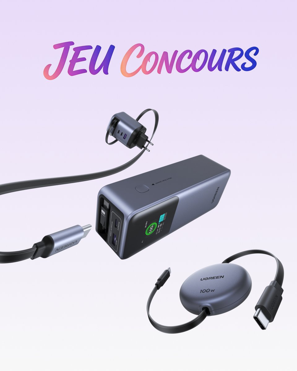 CONCOURS ! Participez pour tenter de gagner le kit de charge UGREEN rétractable ultime pour votre tout nouveau Samsung S26  ! 

1 gagnant remportera ce pack :

Une batterie externe UGREEN rétractable + un chargeur UGREEN rétractable 100W + un câble UGREEN rétractable

Le combo
