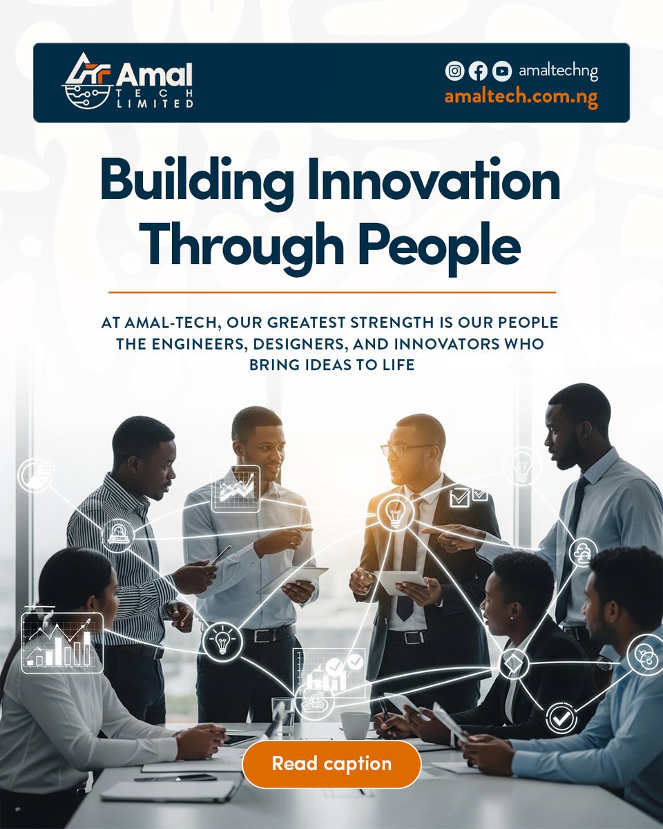 AmalTech_NG's tweet image. Building Innovation Through People

Our people power innovation at Amal-Tech. Through teamwork and excellence, we build technology that solves real problems across Africa.

Learn more: @info@amaltech.com.ng

#amaltech #teamamaltech #techforafrica #Innovation