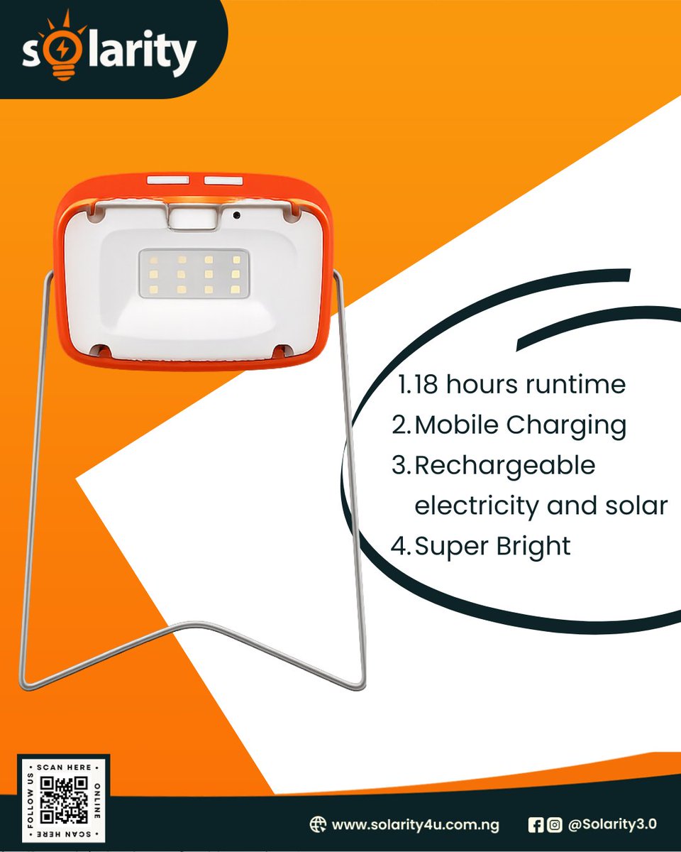 solarity4u's tweet image. Light that works when power fails ⚡

With the Solarity Solo Bold, you get:
🔆 18 hours runtime
🔋 Mobile charging
☀️ Solar &amp;amp; electric recharge
💡 Super bright illumination
Smart energy. Reliable comfort.
#Solarity #SolarLighting #EnergyIndependence #solarpower