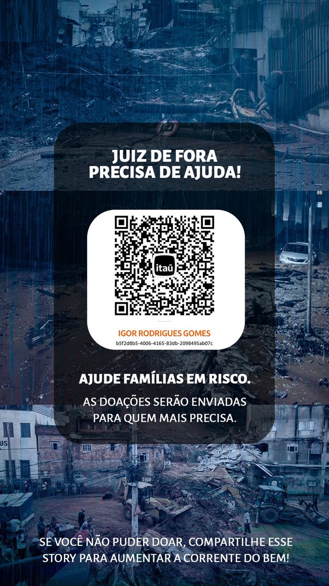 ericat_lol's tweet photo. Pessoal pra quem não sabe eu cresci e morei quase minha vida toda em Juiz de fora, meus pais são de lá também (tá tudo bem com eles e minha família) mas a situação pra várias pessoas da cidade não é essa...

Tá bem tenso mesmo, muita gente perdeu tudo que tinha. Quem puder ajudar, pode confiar no Igor aqui.