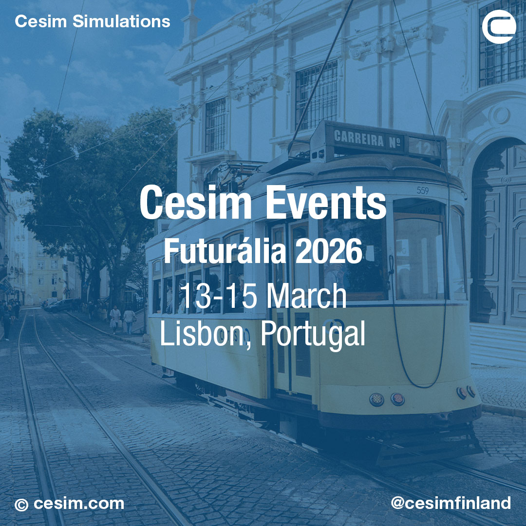 🌍🤝🇵🇹 Next week we're headed to Lisbon! Come meet us at Futurália 2026. More info: futuralia.fil.pt

🌎📆 Join us at events worldwide in the coming months: cesim.com/events

#cesim #cesimsimulation #businesssimulations #experientiallearning #learningbydoing