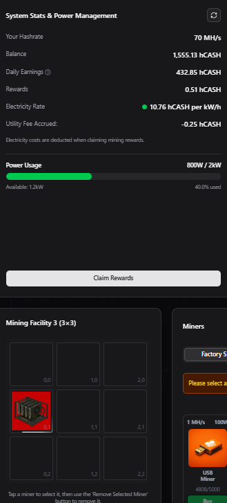 Hey <a href="/clubhashcash/">Club HashCash🔺</a>  why is my utility fee almost 50% of my rewards here, running on 40% only?
My lvl 1 factorys have a fee of around ~5% only. I dont get it. 

Whats wrong with my facility?