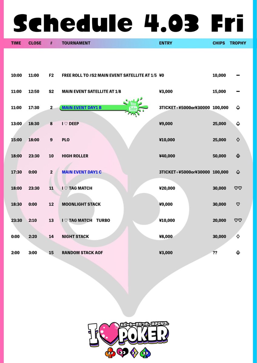 I LOVE POKER【らぶぽ】04.02-04.05 tweet media