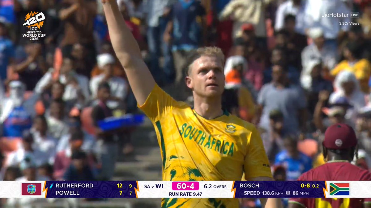 CricCrazyJohns's tweet photo. WEST INDIES 5 DOWN IN 6.3 OVERS...!!!!

- India vs West Indies will be Quarter final 🏏 https://t.co/TsDPvGd5Pu