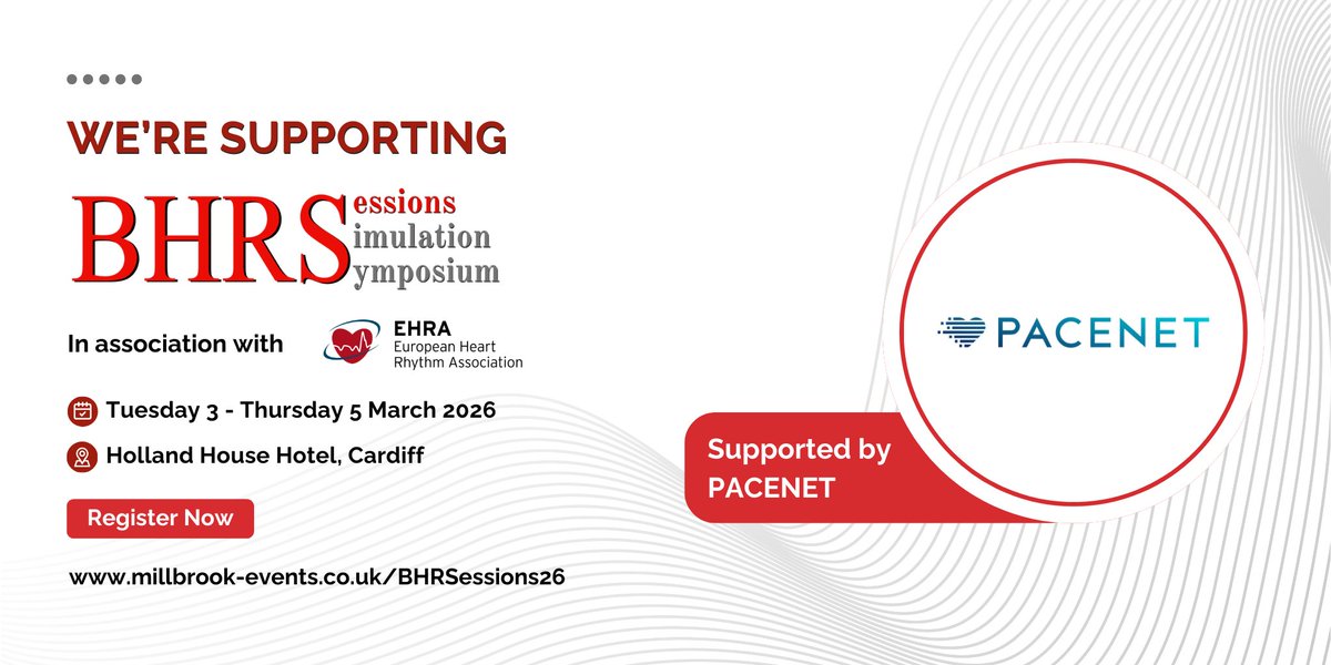 PacenetTweets's tweet photo. The team will be attending British Heart Rhythm Sessions 2026 in Cardiff next week (3 - 5th March),if you’re reviewing your current setup or planning upgrades, come and chat with us. 

Drop us an email at contact@pacenet.com to arrange a demo💙  

https://t.co/EmjURWJkGD https://t.co/SQr9gITHZK