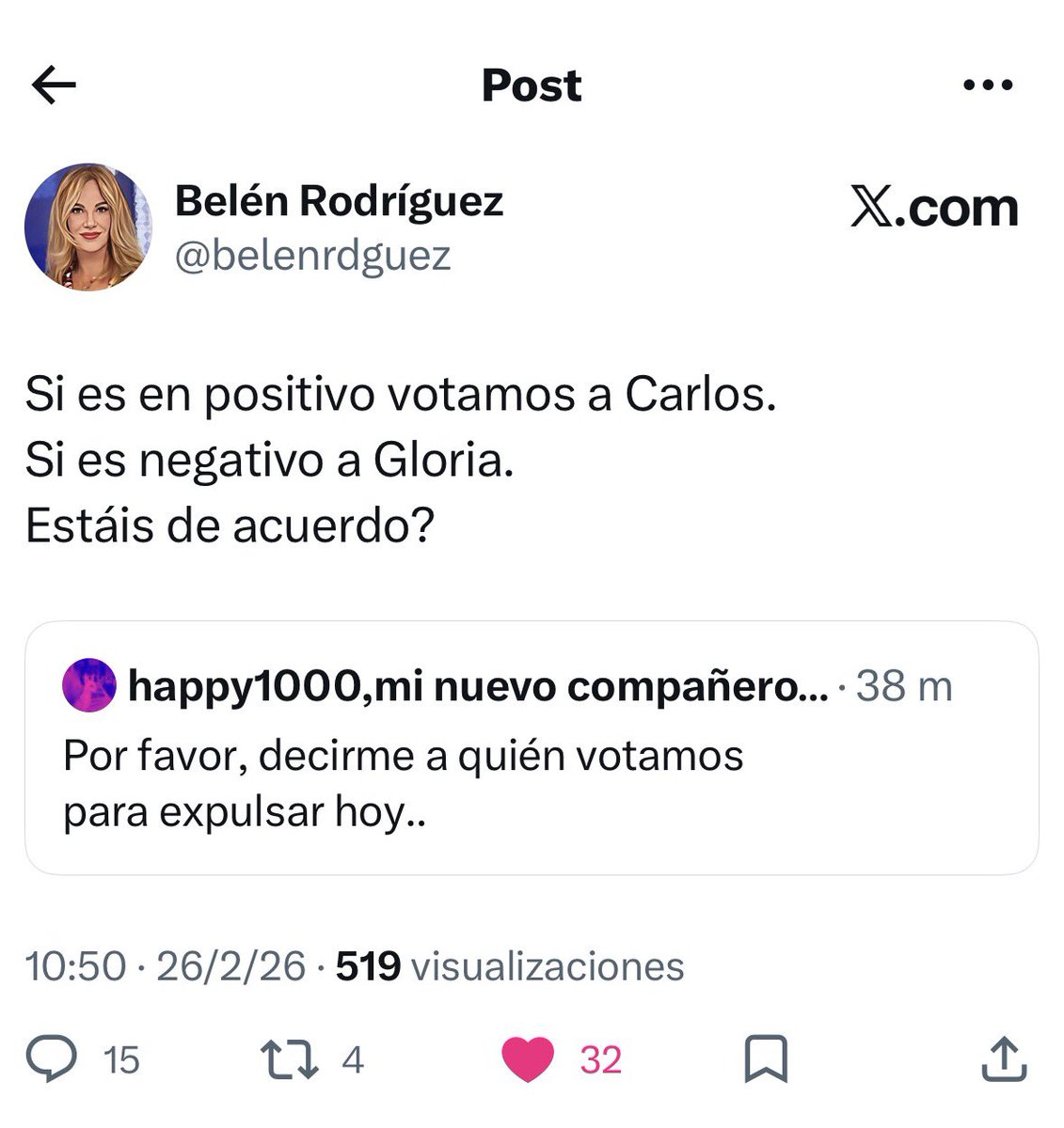 alejandra_gh_sv's tweet photo. Chicos‼️‼️ Es importante que difundamos esto porque si empezamos a dividir en la expulsión express de esta noche peligra Carlos #GHDúo25F #GHDúo26F https://t.co/DDR5IQlakm