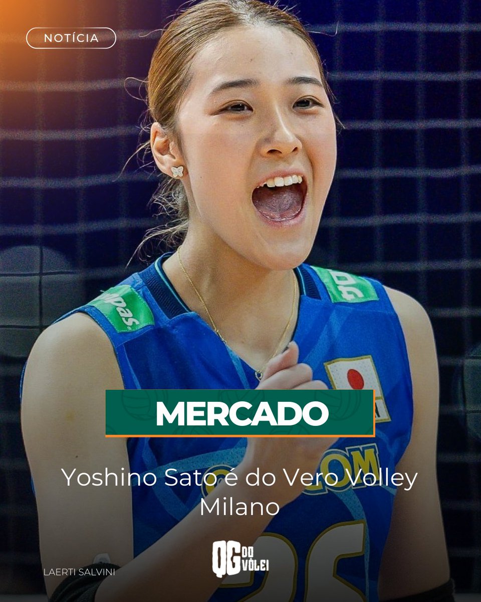 QGdoVolei's tweet photo. 🏐 Mercado da Bola

Segundo o jornalista italiano Laerti Salvini, da iVolley Magazine, a ponteira japonesa Yoshino Sato chegou a um acordo com o Milano.

Essa será a primeira temporada da craque nipônica fora da Terra do Sol Nascente. https://t.co/ASovUvaVon
