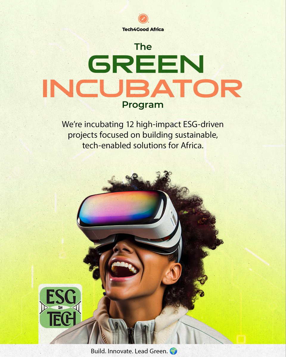 Tech4GoodAFRICA's tweet image. As ESG in Tech 2.0 wraps up, we’re launching our Incubator Program 
to turn selected capstone projects into real, execution-ready ventures.

No more ideas that end in slides.
We’re building systems. Solutions. Scalable impact across Africa. 💚✊🏽
#ESG #ESGinTech #Tech4GoodAfrica