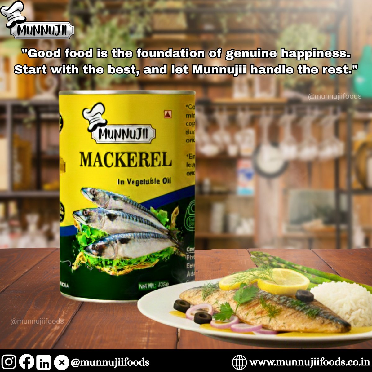 munnujiifoods's tweet photo. Donβt sacrifice your health for a busy schedule. Our Munnujii Mackerel in Vegetable Oil is the perfect protein-packed solution for your workday.
Start with the best. Let us handle the rest.
π Shop now: https://t.co/HzlRq8dx1w
#MunnujiiFoods #QuickHealthyMeals #ProteinFix https://t.co/yJhQhZzJa9