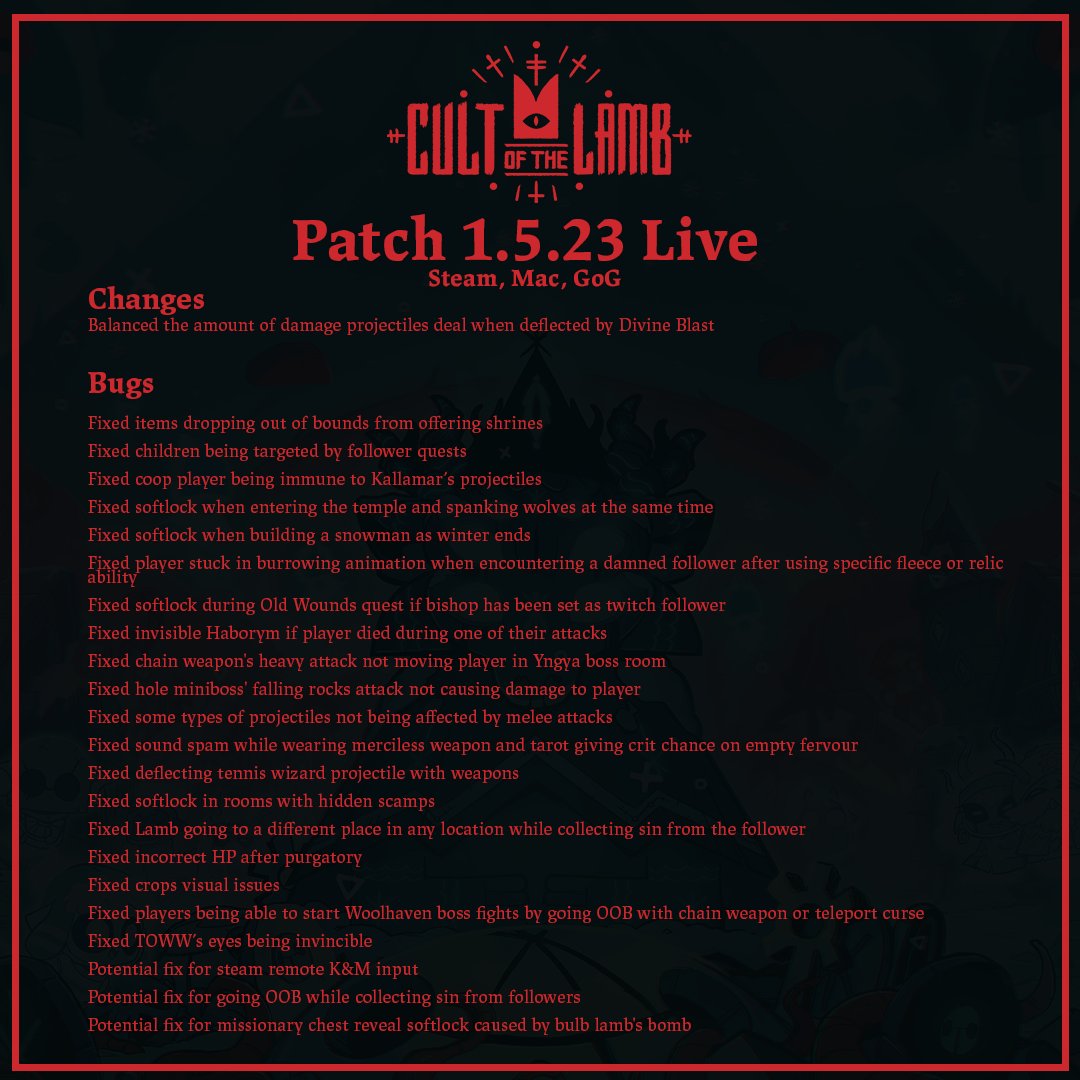 Cult of the Lamb Support 🙏🐑 tweet media