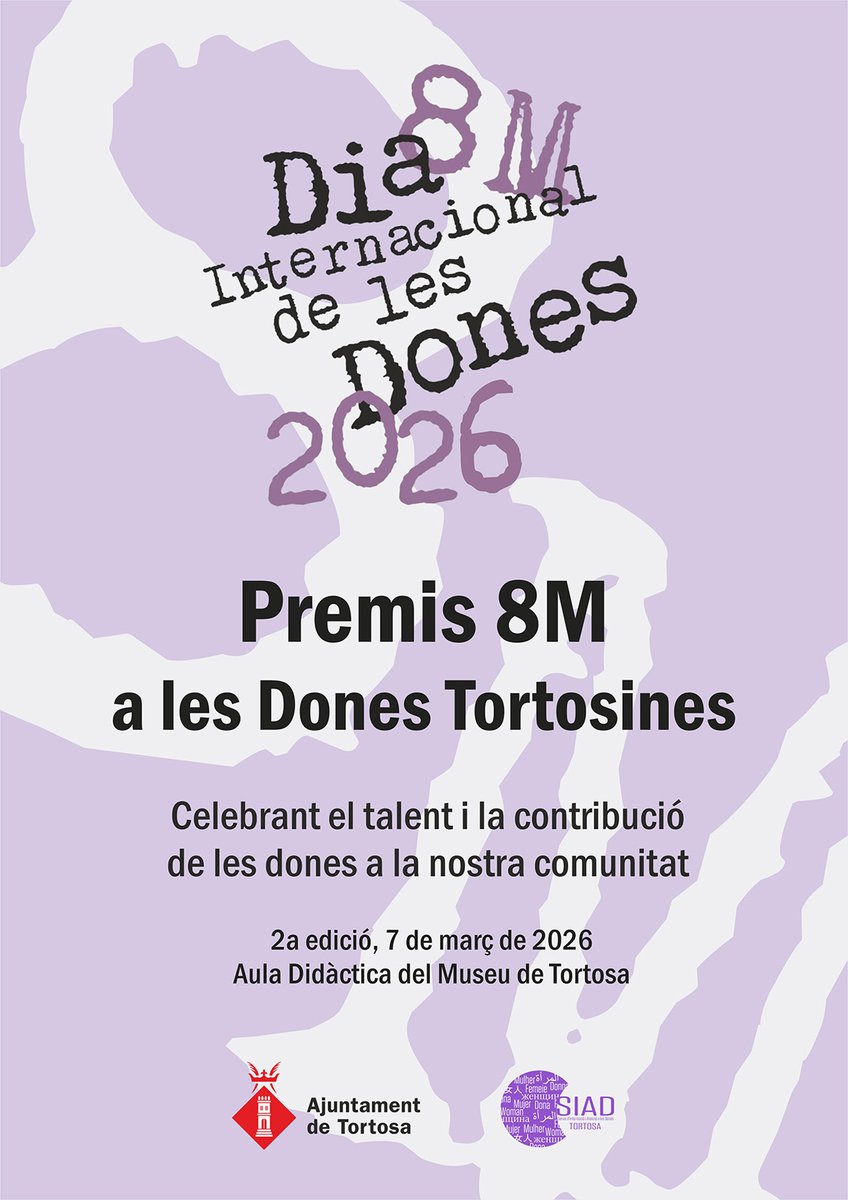 Tortosa's tweet photo. 8M | 🟣La segona edició dels Premis 8M a les Dones Tortosines farà un total de nou reconeixements 

Es premia Zoraida Burgos a títol pòstum i es fa una menció especial al Col·lectiu de Dones pels 40 anys del tren feminista i a les dones de la PDE

📲https://t.co/szSavKQfPh https://t.co/53JRhTCCgS