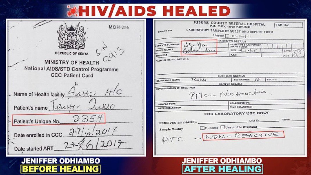 LouisLupo4's tweet photo. The one common denominator in all these HIV/AIDS healings: The Eternal Blood of Jesus decreed by the Prophet of THE LORD, Prophet Dr Owuor. 
#ChristJesusCuresHIV

@CDCgov @NIH @HIVGov @FredHutchGO @HealthCareGov 

More files to review in the USA. https://t.co/xP4WO7ETjx