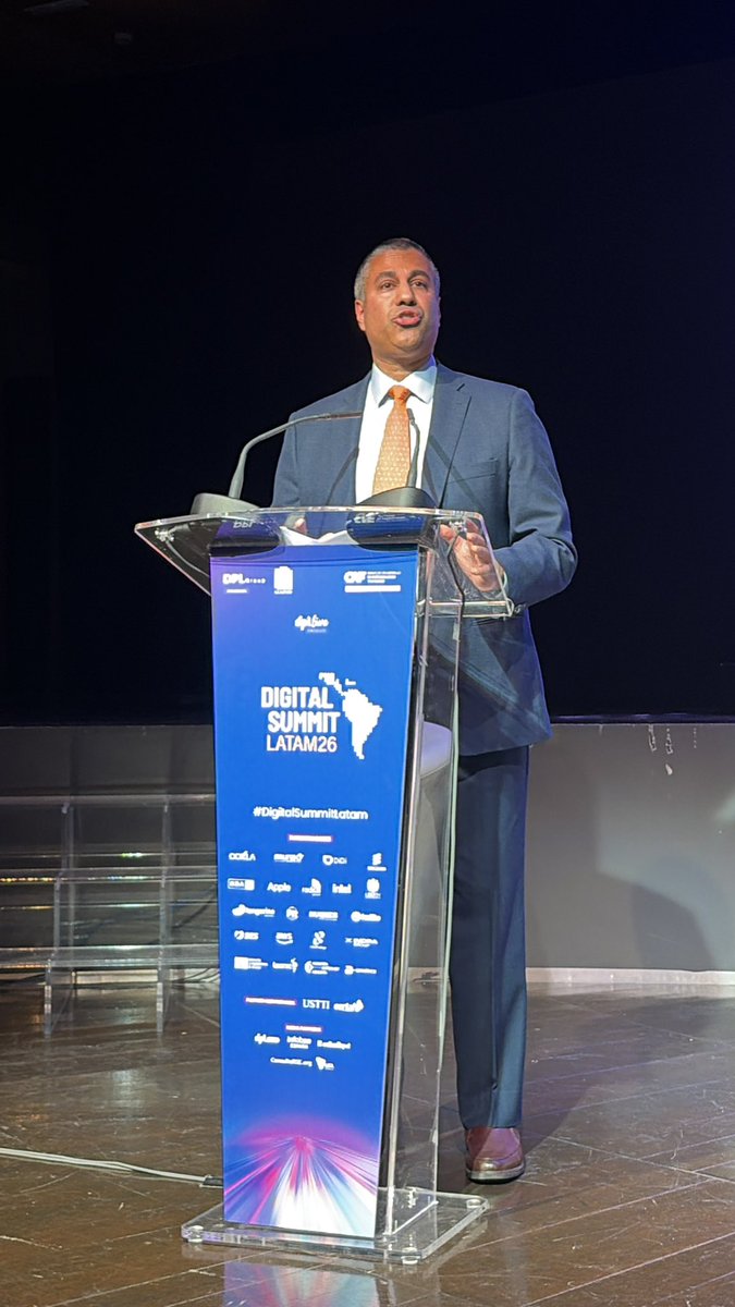 Impressive keynote of <a href="/AjitPai/">Ajit Pai</a> of <a href="/CTIA/">CTIA</a> at the #DigitalSummitLatam26 #DSL26 focusing on the challenges and opportunities of the Digital sector