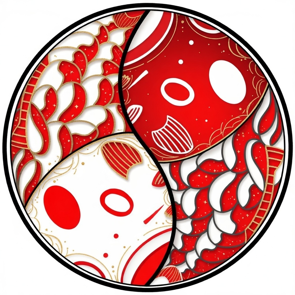 Ekakin710's tweet photo. 紅白陰陽鯉 🐟☯️
GrokImagineで4つのスタイルにアレンジ！

・墨絵風
・赤白金
・3Dメタリック
・グラフィティ

陰陽のバランスと鯉の力強さ
お気に入りはどれですか？🔥

original :https://t.co/r5BDUSe5bA

#紅白陰陽鯉 #YinYangKoi #KoiArt #JapaneseArt #GrokImagine #AIArt #Grok #LogoDesign https://t.co/aax32QX1Cr