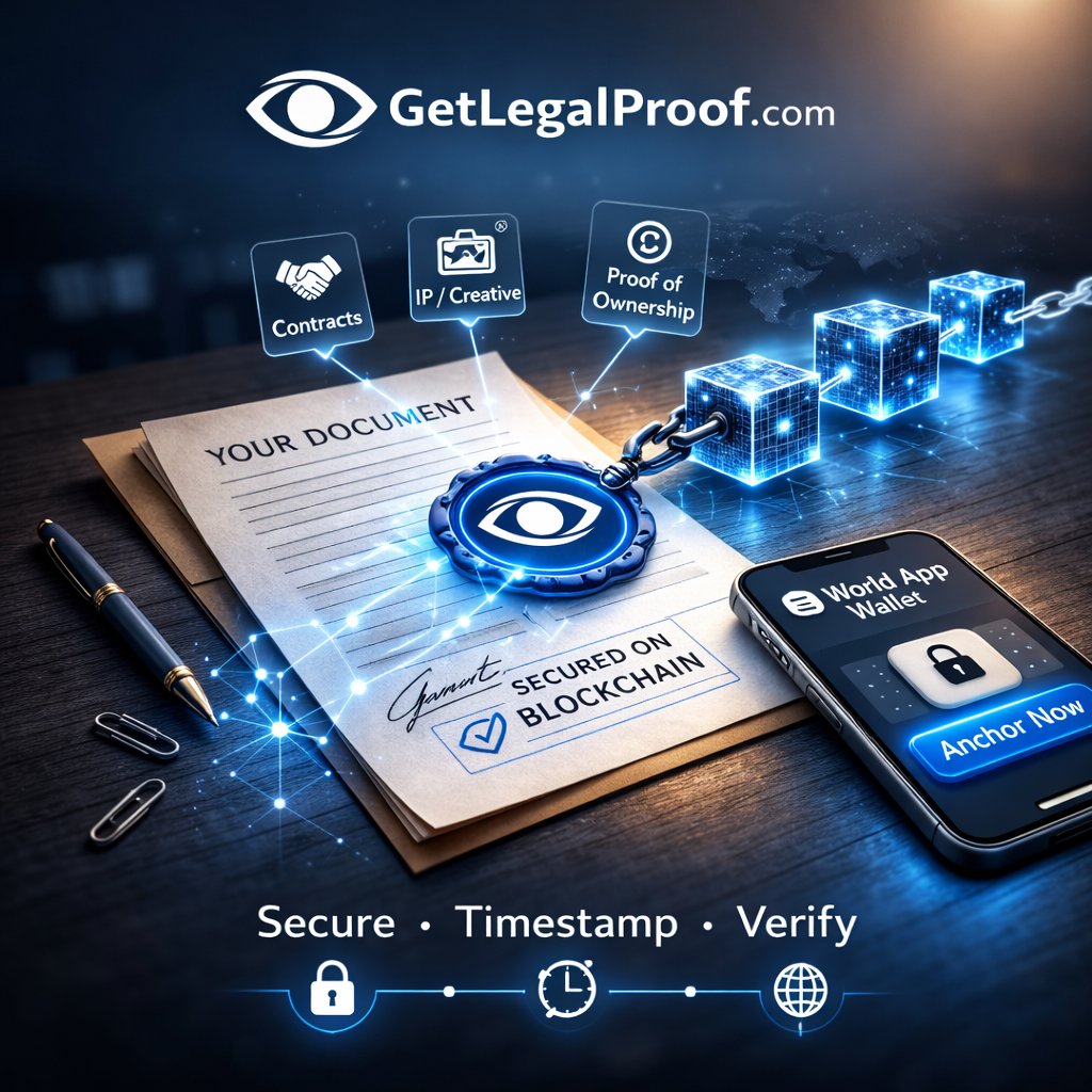 GetLegalProof's tweet photo. Instant, verifiable, tamper-proof timestamping. 

GetLegalProof anchors your hashes on chain so you can prove authenticity anytime. 🔐🗂️

Legal-grade proof made easy.

Available on Arbitrum, Ethereum and Worldchain! https://t.co/YfTTGkLGQq