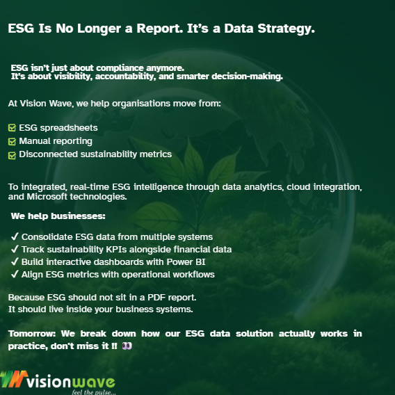Vision_Wave_'s tweet photo. #ESG #Sustainability #DataAnalytics #PowerBI #DigitalTransformation #Microsoft #VisionWave #DataDriven https://t.co/78lkRtmYg8