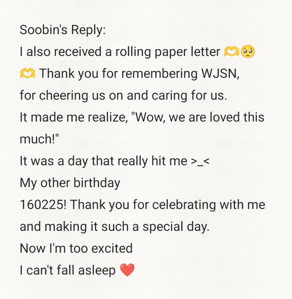 park soobin's fixed show writer-nim (from han moonchul's black box review) posted a touching message for wjsn 10th anniversary