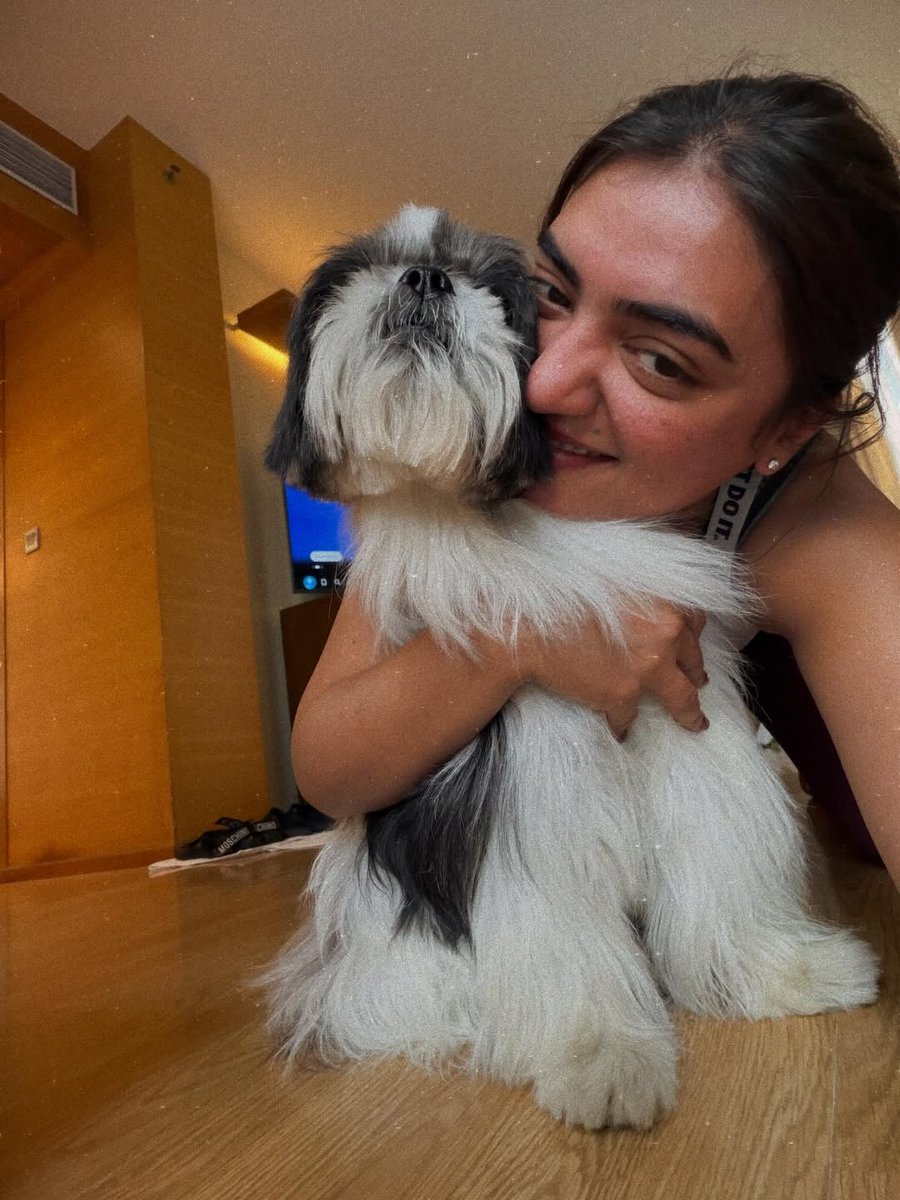 HydTimes's tweet image. Nazriya shares charming snapshots with her beloved pet.

#Nazriya #FurryFriends #Pets