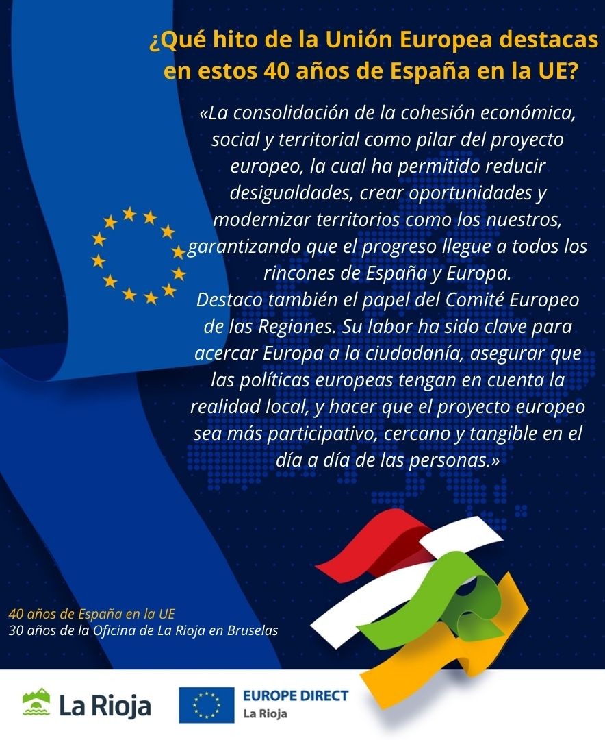 LaRiojaEuropa's tweet photo. @Jesus_A_Garrido @lariojaorg @ComisionEuropea @Europarl_ES @claudiaosses_ Ismael Maestro es alcalde de San Millán de la Cogolla y participa en el programa del @EU_CoR Jóvenes Políticos Electos.

Él también se une a la reflexión sobre los 40 años de España en la UE y su importancia para La Rioja. https://t.co/3K2TbKDgxG