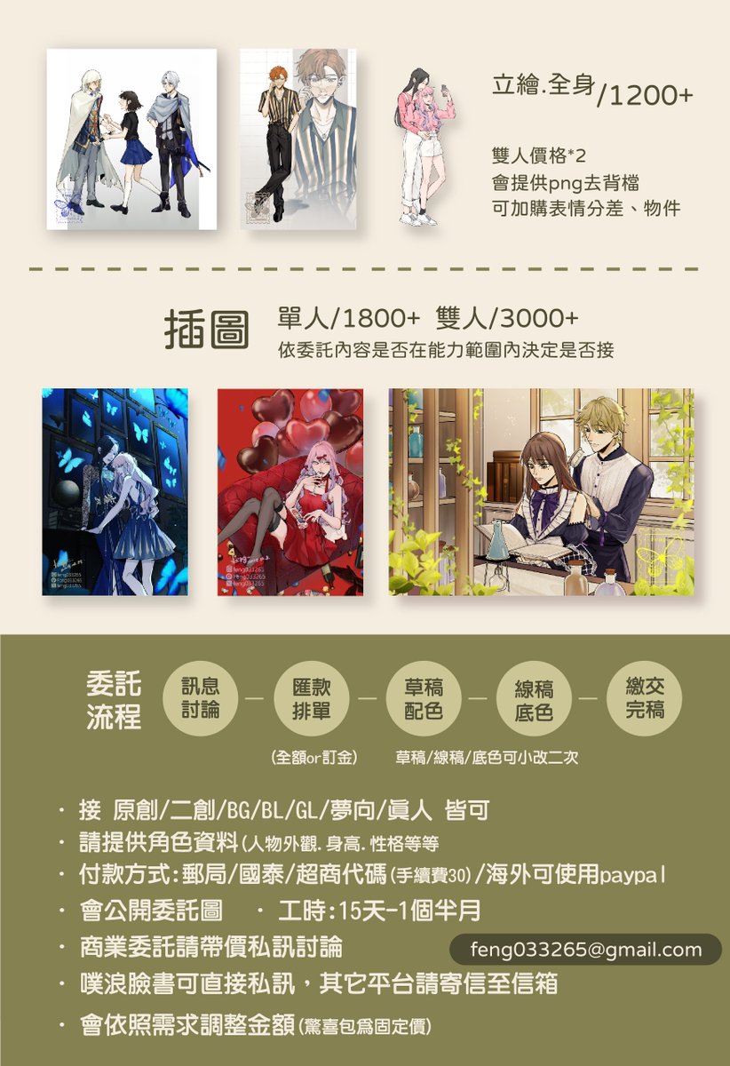 feng033265's tweet photo. 【委託】
3月會調整價目表 那之前有需要的朋友可以把握一下喔~
委託請來信:feng033265@gmail.com https://t.co/9XwpC1eTg3