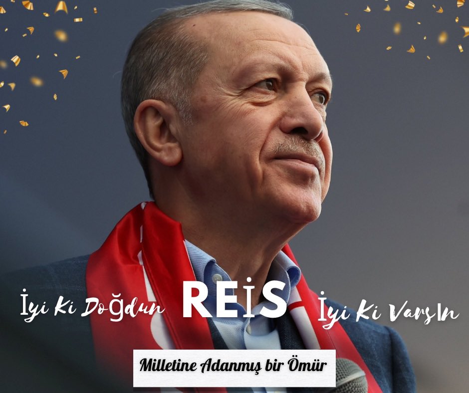 Vatanına ve milletine adanmış bir ömür… 
Şahidiz.☝🏼

Milletimizin gururu, dünya mazlumlarının umudu olan bir liderin davasında yol yürümek; bizim için büyük bir onur ve gururdur.

İyi ki doğdun REİS.. Rabb’im hayırlı, sıhhatli uzun ömürler nasip eylesin. 👐🏼

#NiceYıllaraReis 👐🏼