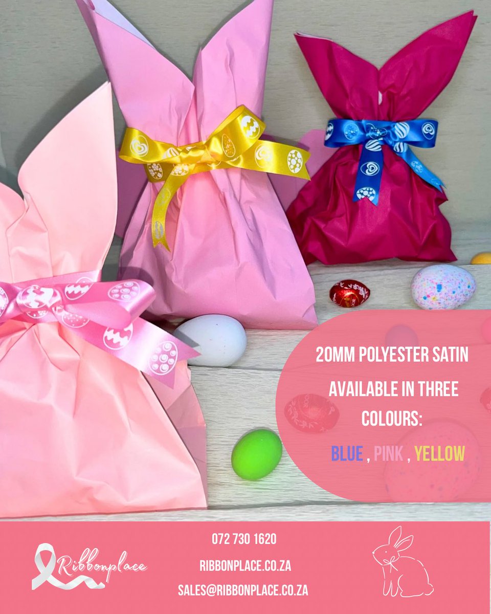 RibbonPlaceSA's tweet photo. From soft pasels to playful patterns, our ribbons are perfect for wrapping, crafting, and celebrating the season in style. Make every bow feel like a little moment of joy this Easter. 🎀🐇

#easter #bow #satin #ribbon https://t.co/hyKdWkIXwo
