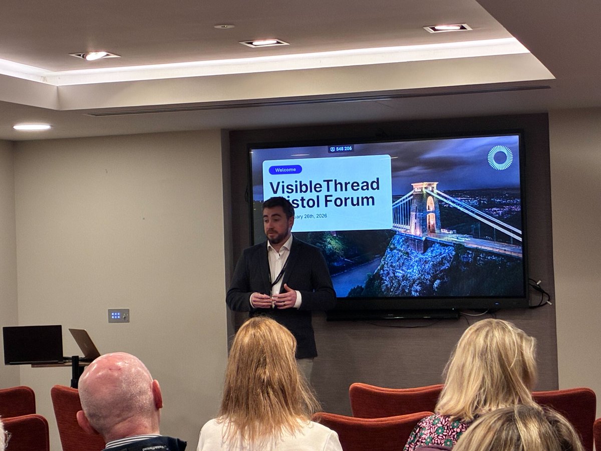 VisibleThread's tweet image. Our Bristol Forum is officially underway! 🇬🇧 

Micheál McGrath did an excellent job kicking the event off and welcoming everyone. 👏 

A big day of insights and networking ahead!

#WeAreVisibleThread #GovCon #GovernmentContracting
