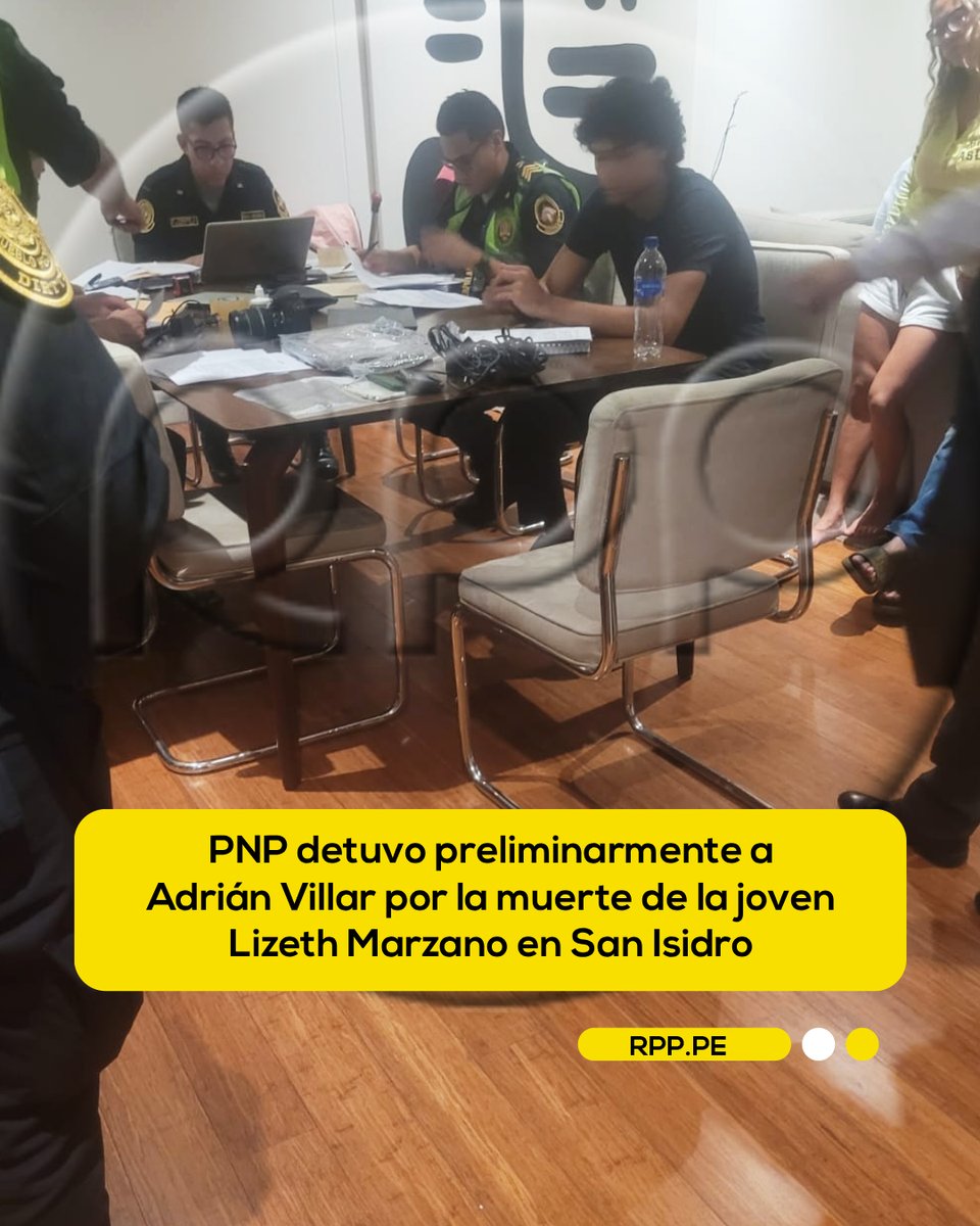 🔴 #ATENCIÓN 

El joven Adrián Villar fue detenido preliminarmente esta madrugada, en el marco de la investigación abierta en su contra por el atropello y posterior muerte de la joven seleccionada de buceo Lizeth Marzano Noguera, hecho registrado en el distrito limeño de San