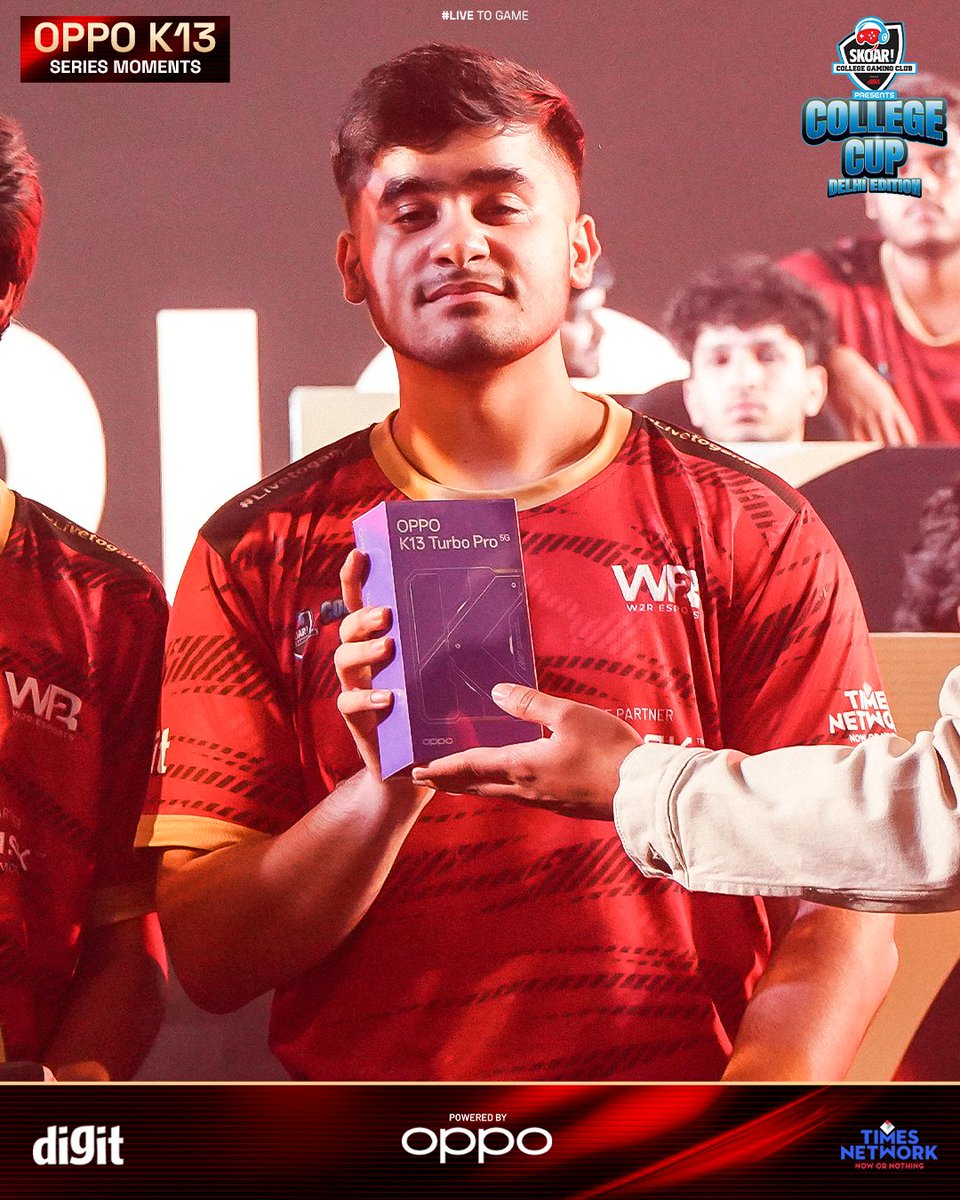 skoar's tweet photo. We felicitated our winning teams with OPPO K13 Series at the LAN FINALS of Skoar College Cup powered by @oppoindia 🔥

Smooth gaming performance for an experience that never lags! 🙌

#skoarcollegecup #skoar #gaming #bgmi #bgmiindia https://t.co/7Krrua6D1g