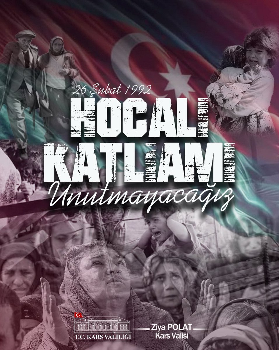 Hocalı’da 26 Şubat 1992 tarihinde Ermeniler tarafından katledilen Azerbaycanlı kardeşlerimizi rahmetle anıyor, Can Azerbaycan’ın acısını paylaşıyorum. 

Unutmadık, Unutmayacağız.   

#HocalıKatliamı