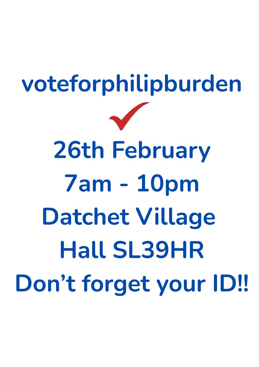 Vote for Phil Burden in the Datchet Parish Council Election that’s happening today at The Village Hall.  At least he did some campaigning to show he’s interested in the position.  Polls close at 10pm.
