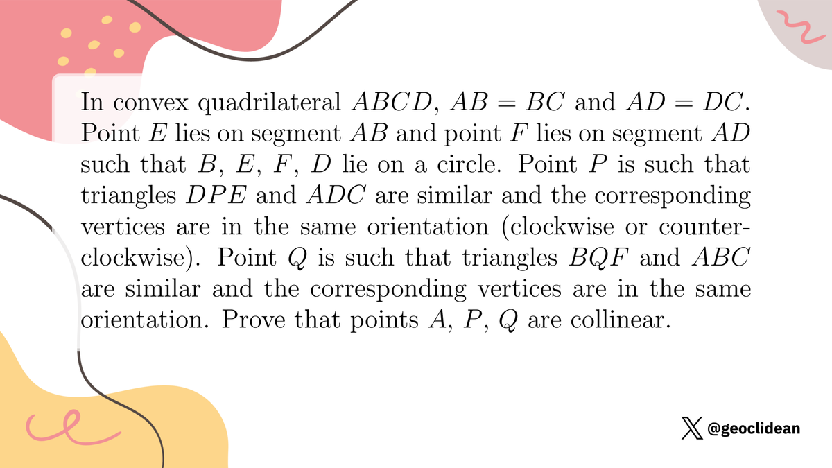 geoclidean's tweet image. Corresponding vertices are in the same orientation
#Geometry #Circumcircle #GeometryUnsolved