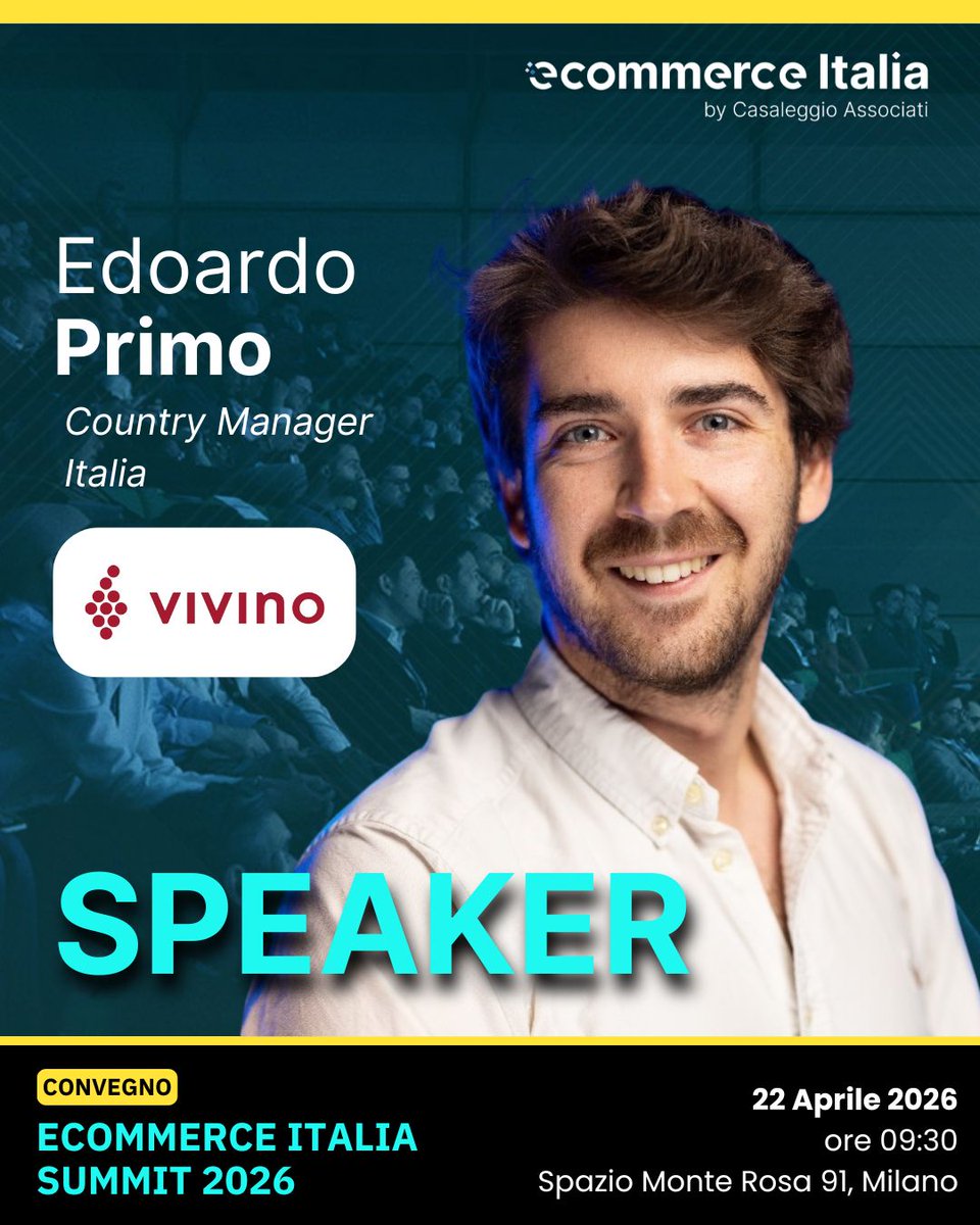 🎤 Il 22 aprile a Milano si terrà “Ecommerce Italia Summit 2026” e avremo il piacere di avere Edoardo Primo, Country Manager Italia di <a href="/vivino/">Vivino</a>, come relatore.

✍️Iscriviti all’evento "Ecommerce Italia Summit 2026": ecommerceitalia.info/report/ecommer…

#Vivino