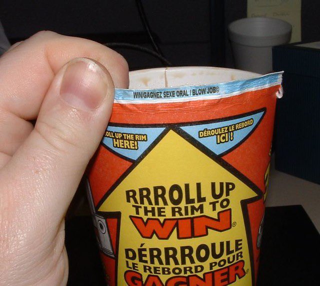 lambda0802's tweet photo. chenle buys mark a coffee from tim hortons (definitely not tampered with) and he wins a prize! 🥳 mark is confused but delighted and asks a poor timmies worker how he can redeem it. renjun, tired of his bullshit, sends him to the store manager haechan, who then reimburses him 🥰 https://t.co/x7zP4veANP