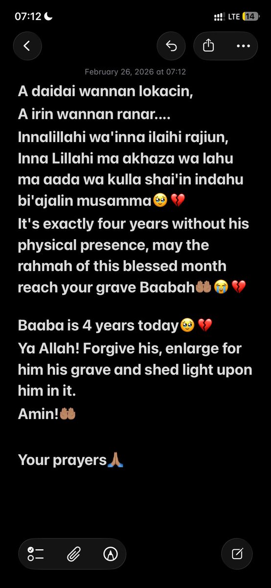 Bappah_hamisuu's tweet photo. Baaba is 4 years today🥹💔
Ya Allah! Forgive bums, enlarge for him his grave and shed light upon him in it.
Amin!🤲🏽

Your prayers🙏🏽 https://t.co/JiVz6IfIn8