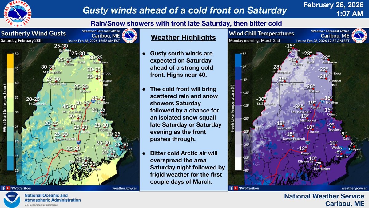 Gusty south winds are expected on Saturday ahead of a strong cold front ...
