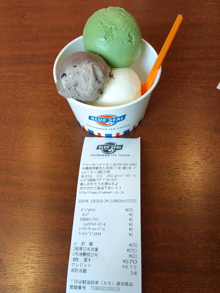 BLUE SEAL ICE(ピスタチオアーモンドとシークワーサーシャーベットと