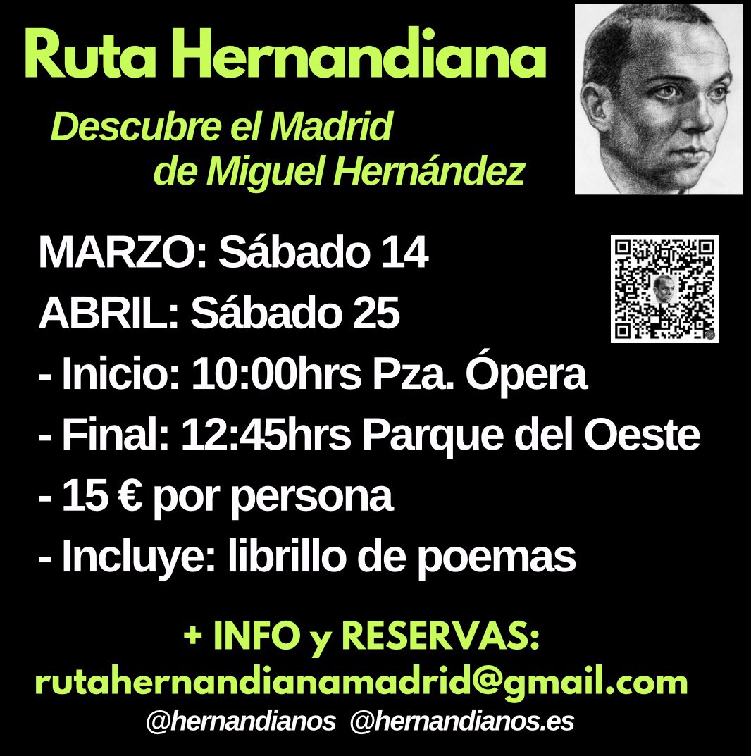 Vuelve en marzo y abril... 
#miguelhernández <a href="/MiguelHdez__/">Miguel Hernández Gilabert</a> <a href="/JMDCentro/">Distrito de Centro</a>