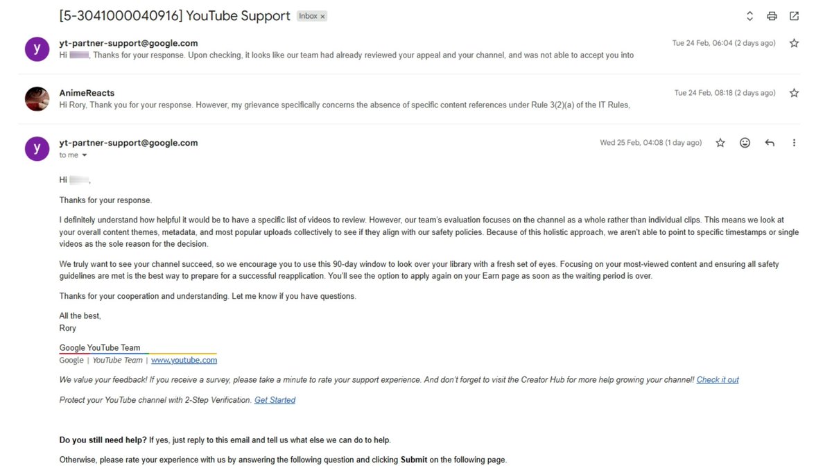 YOKOx99's tweet photo. Hi @TeamYouTube,
I create 2D animated reaction videos based on anime. My channel was demonetized for “Harmful Content,” and it now shows “Misleading Family Content.”
I’ve contacted Creator Support multiple times asking what videos or elements triggered this decision, but I only receive automated responses stating they don’t have any information about this.
I carefully reviewed my entire channel for a week and genuinely couldn't identify what might have caused this. Without clarity, I don’t know what to fix or improve.
There are no real-life individuals or objects involved in my content, only animated anime-style characters & anime clips or edits.
I believe my channel could have been caught in similar systemic misclassification like this channel, as I’ve also seen several other anime-focused creators like me experiencing similar issues recently, which makes me concerned that there may be some misunderstanding regarding this type of content.
I have also made a content explanation video, explaining intent of my content- https://t.co/2f76w9ajN4
Could someone please manually review my channel and help me understand what triggered this decision?
Channel- https://t.co/Sp4icSy0pk
Thank you for your time.